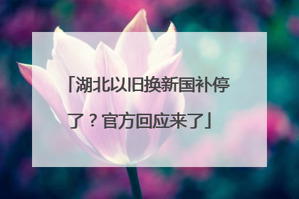湖北以旧换新国补停了？官方回应来了